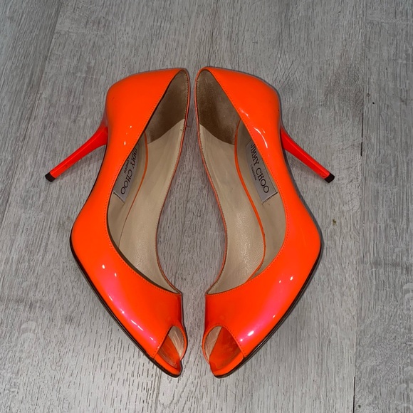 Jimmy Choo Shoes Jimmy Choo Neon Orange Heels Poshmark